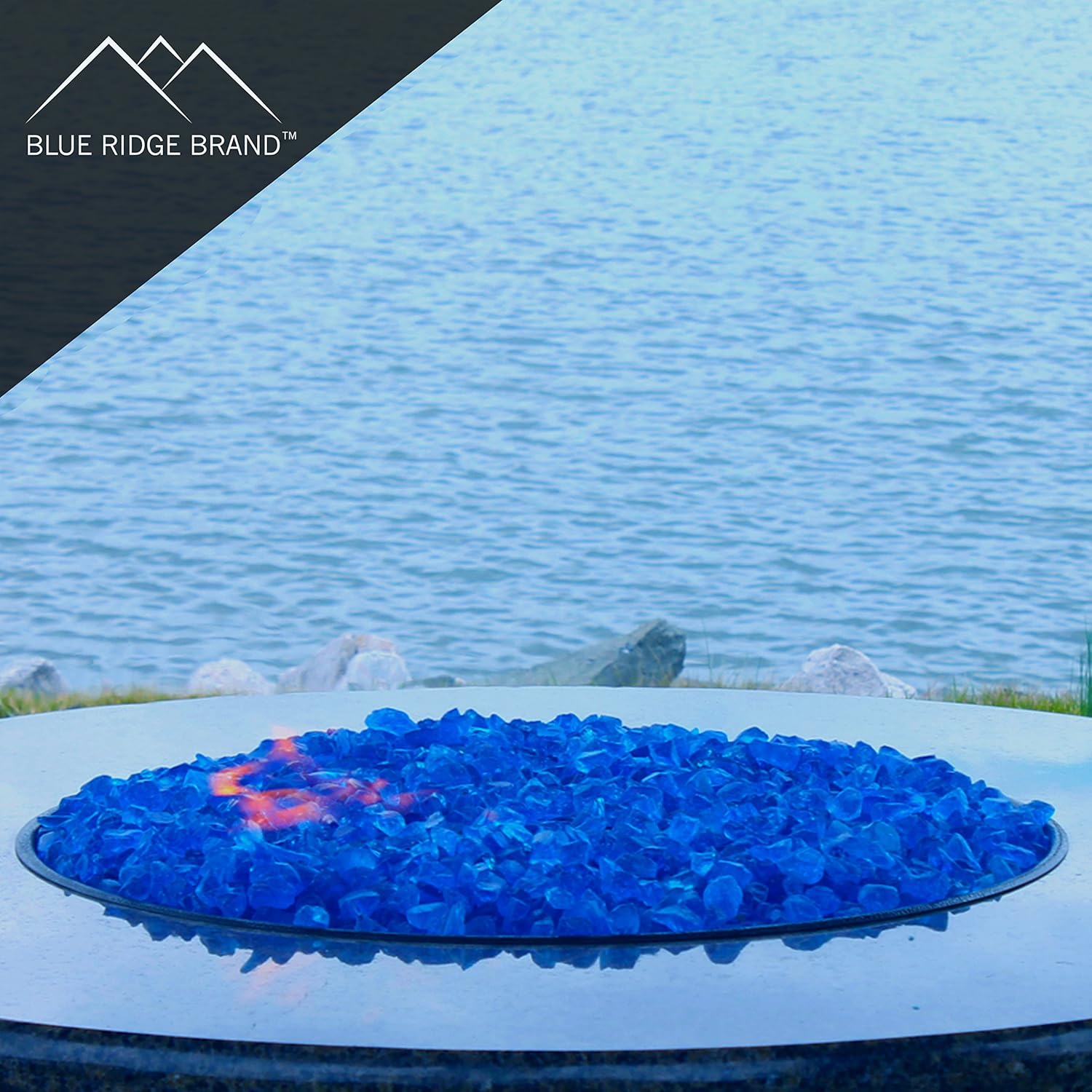 Blue Ridge  Cristal para hoguera, cristal para acuario, vidrio para jardín, encimeras y decoración del hogar, fabricado en Estados Unidos