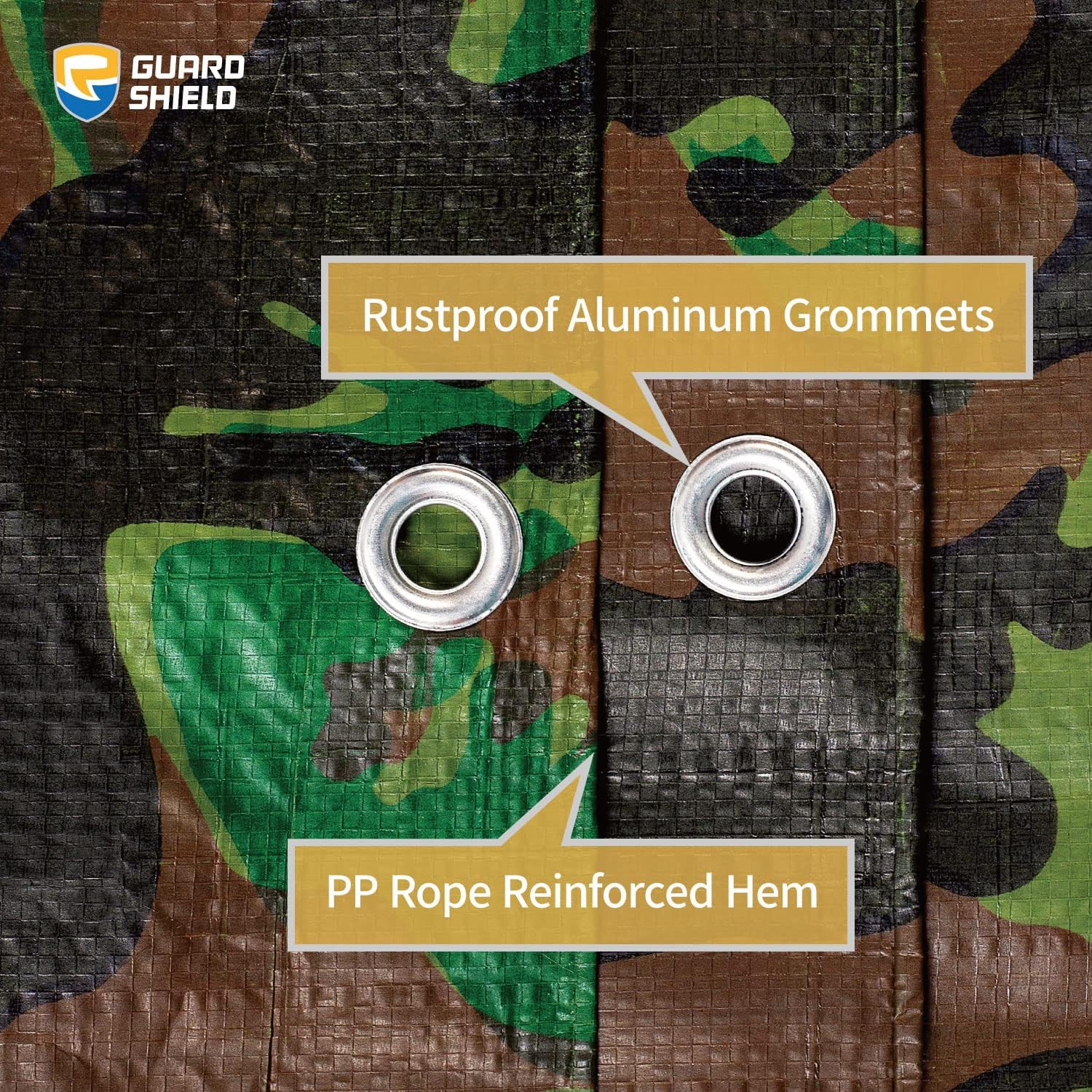 GUARD SHIELD Lona de camuflaje impermeable de 10 x 20 pies, cubierta de poliéster de 6 mil (paquete de 2)