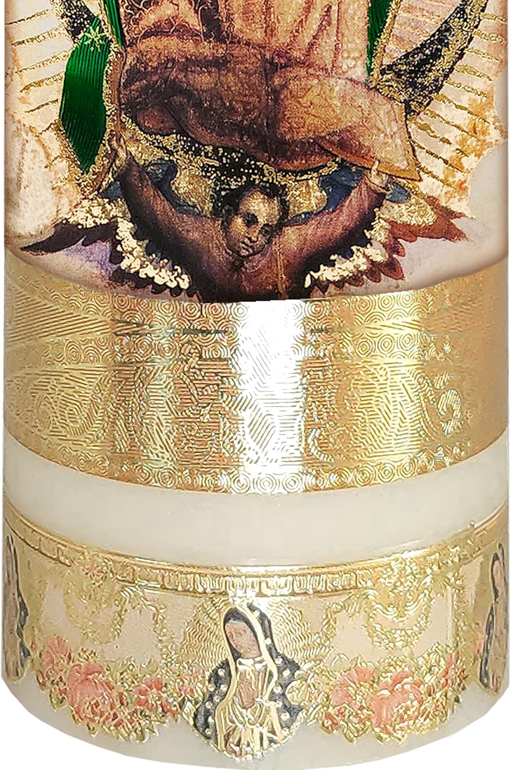 Artediseño piezas maestras Nuestra Señora de Guadalupe Cuerpo Original sin llama LED Devocional Vela de oración religiosa Decoración de lámina