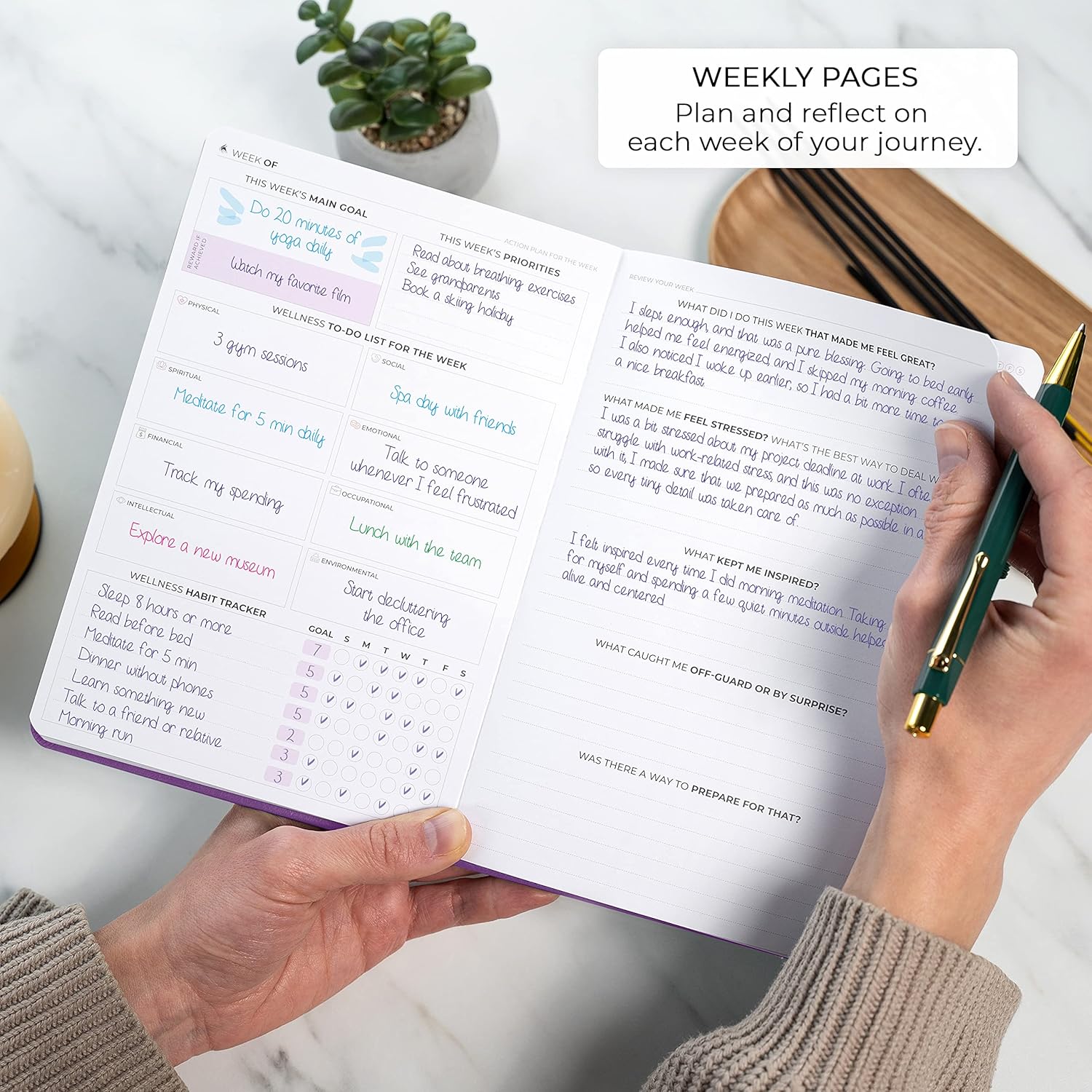 Clever Fox Wellness Planner Premium – Diario de estilo de vida diario para apoyar la salud, la nutrición y el ejercicio – Diario de vida saludable