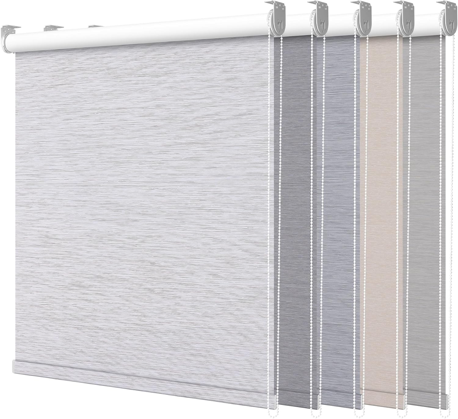 BERISSA Persianas enrollables opacas de jacquard a rayas, con protección UV, ahorro de energía, fácil instalación, oscurecimiento de habitación para