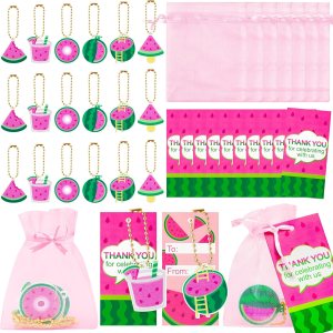 OSNIE 24 juegos de recuerdos de fiesta de flores de primavera, llaveros acrílicos florales, bolsas de organza, etiquetas de agradecimiento para OSNIE 24 juegos de recuerdos de fiesta de flores de primavera, llaveros acrílicos florales, bolsas de organza, etiquetas de agradecimiento para