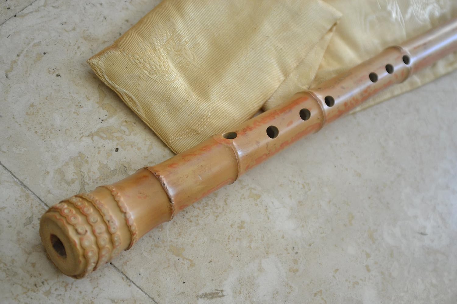 8 Agujero Shakuhachi Dongxiao Flauta de bambú F Key Zen Instrumento w boquilla tipo shakuhachi