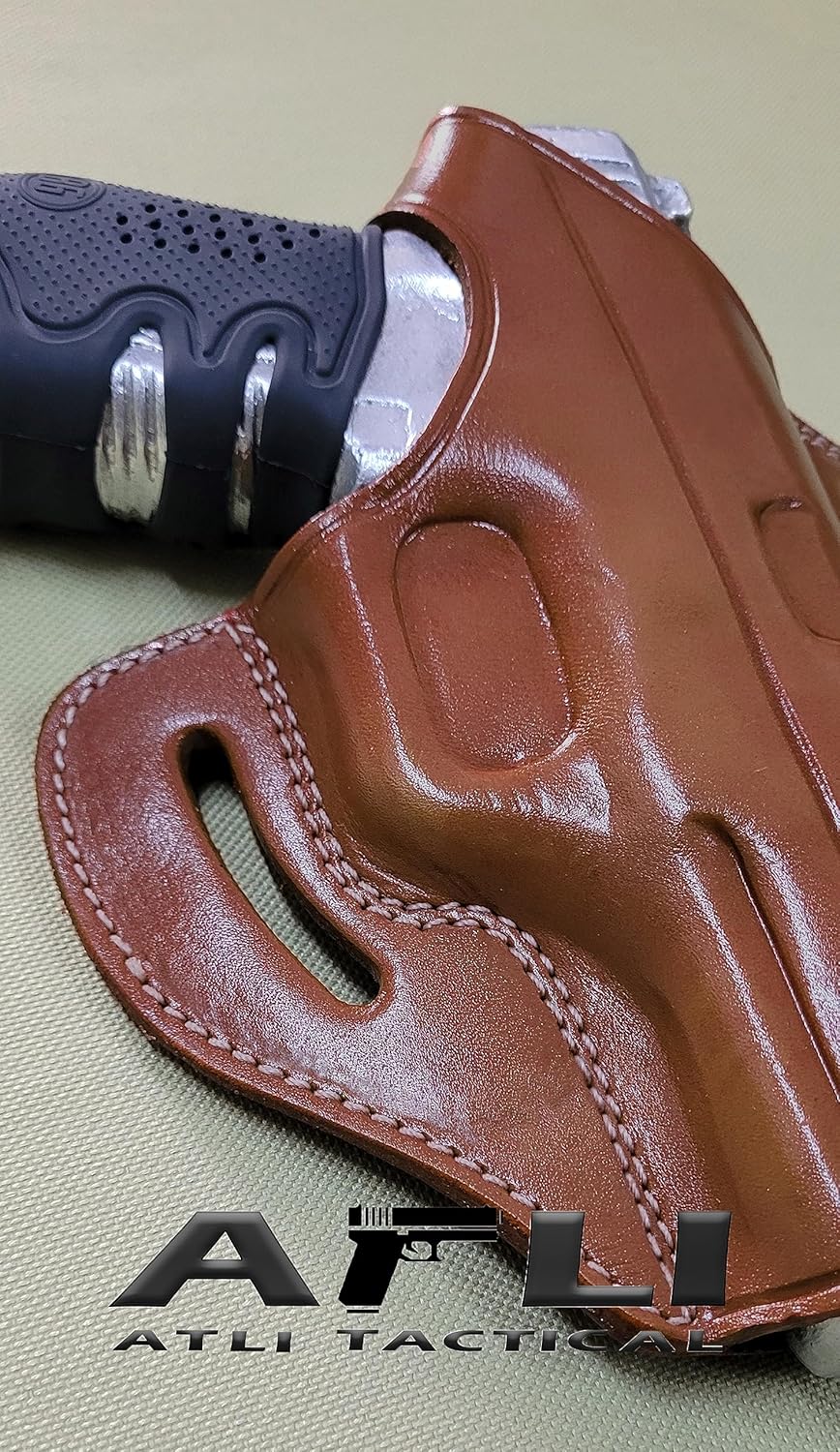 OWB – Funda para pistola de cuero, para Glock 17, 19, 31, 32, 38, 44, Canik TP9, M, P, 2.0, Sig, P220, 225, 365XL, 322, Springfield, XD, Walther,