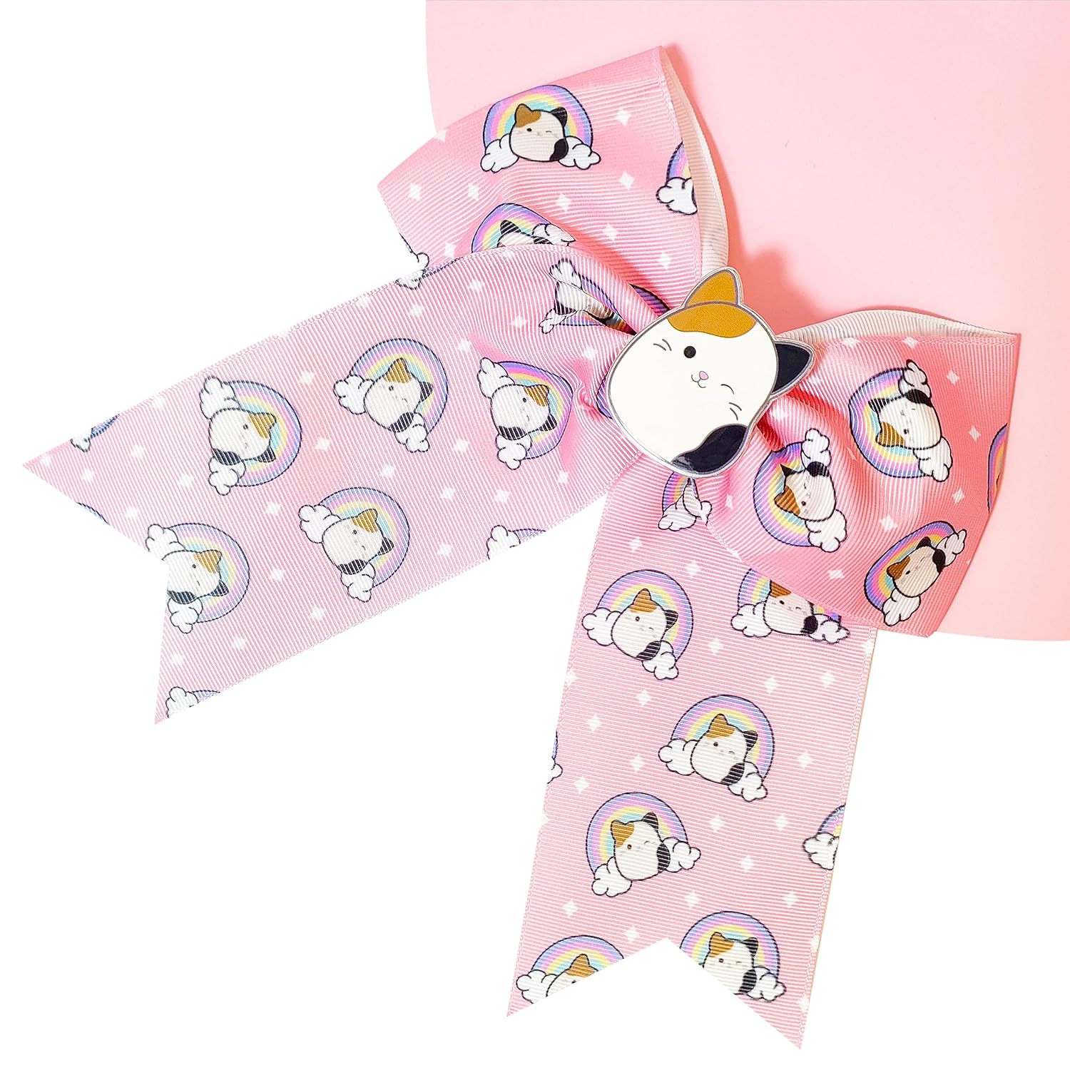 LUV HER Bonitos lazos para el pelo de Squishmallows para niñas, un lazo grande estampado de Squishmallows con un dije con tu personaje favorito,