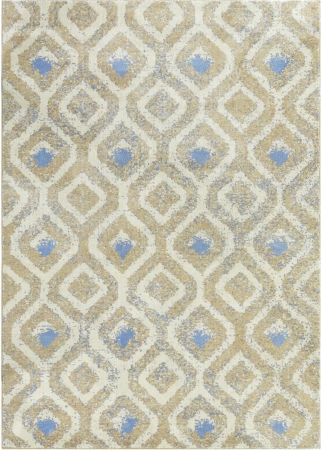 Zacoo Alfombra de área de 5 x 8 pies para sala de estar, alfombra de área abstracta ultra suave, alfombra con estampado geométrico, alfombra moderna
