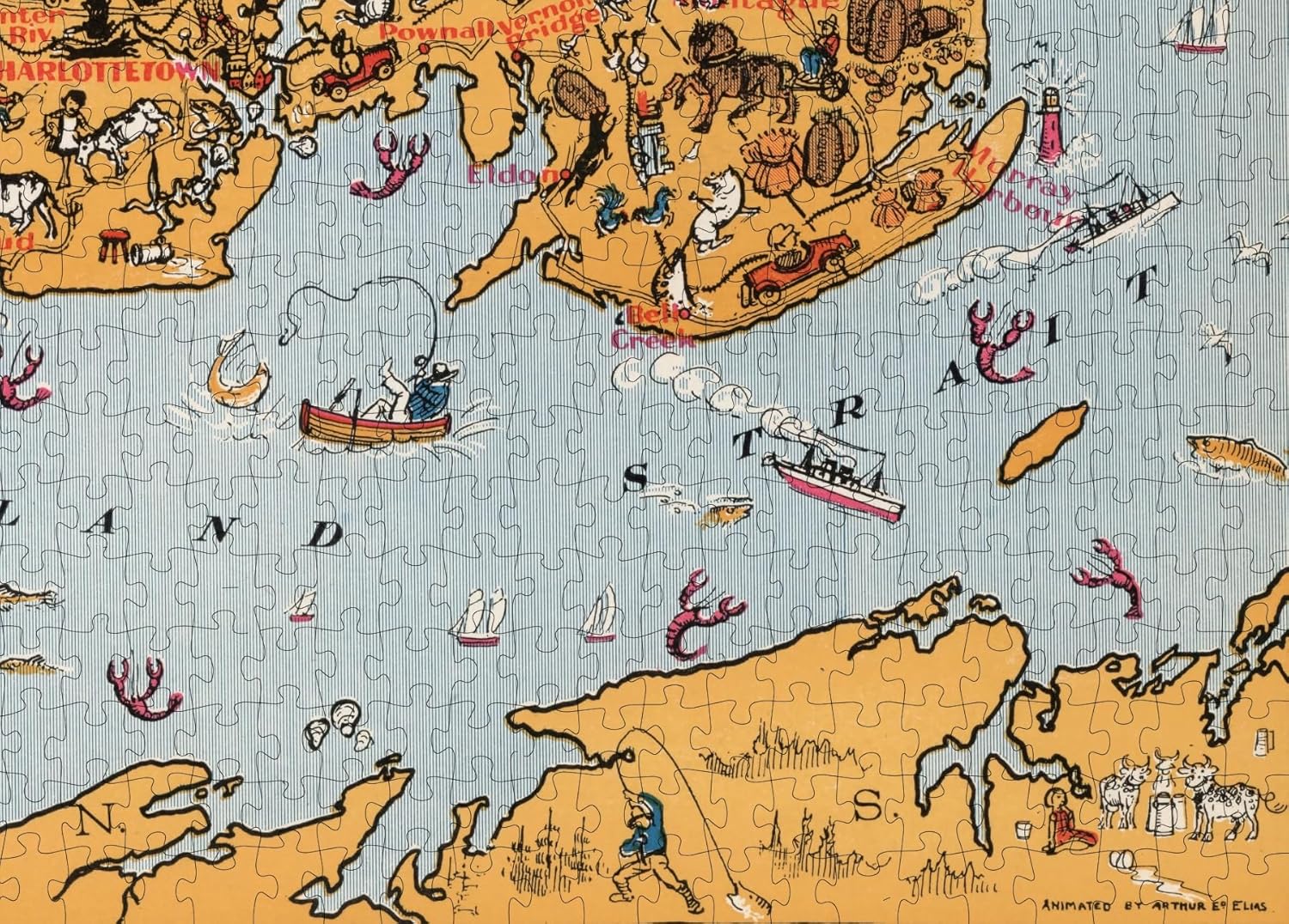 1929 Map of Prince Edward Island  Rompecabezas de 1000 piezas para adultos  Regalos de cumpleaños  Actividad divertida en interiores  Hecho a mano