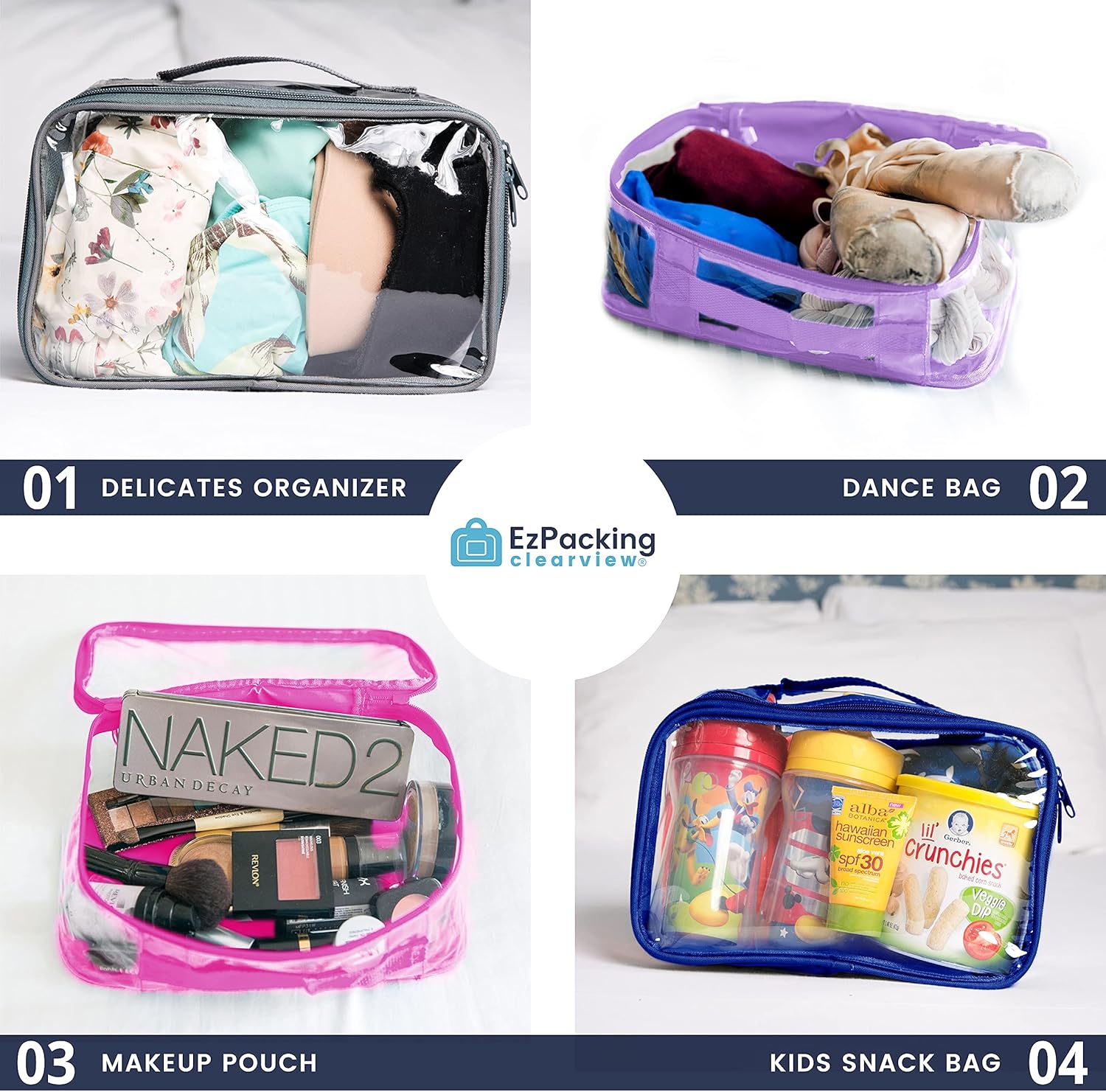 Pequeño cubo de embalaje de viaje transparentebolsa de plástico de PVC transparente para llevar en maleta, mochila o bolsa de pañalesaccesorios