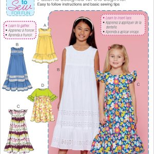 McCall’s Patterns Vestidos de cintura imperio sin mangas y mangas con volantes para niñosniñas McCall’s Patterns Vestidos de cintura imperio sin mangas y mangas con volantes para niñosniñas
