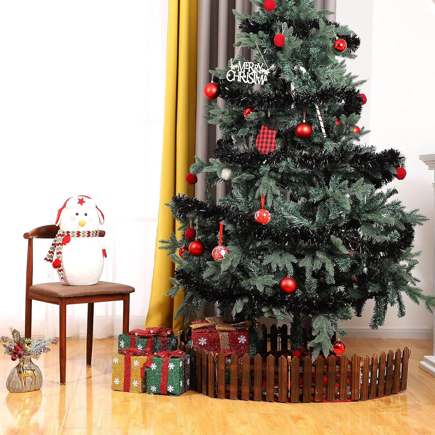 Guirnalda de oropel de Navidad de 39.4 pies, guirnalda metálica con torsión, guirnalda colgante brillante para árbol de Navidad, suministros de
