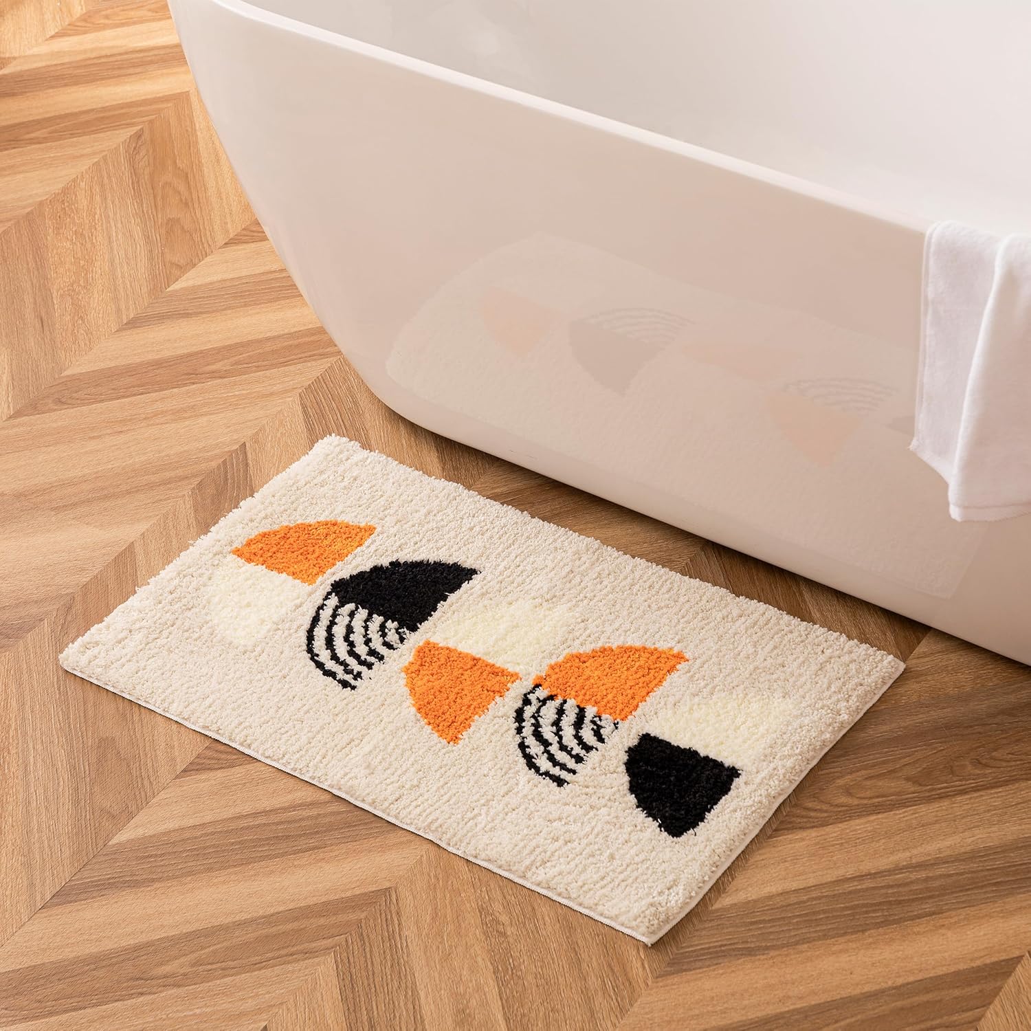 Alfombra de baño bohemia de 20 x 32 pulgadas, antideslizante, lavable, bohemia, absorbente de agua, alfombra de ducha bohemia para bañera, ducha,