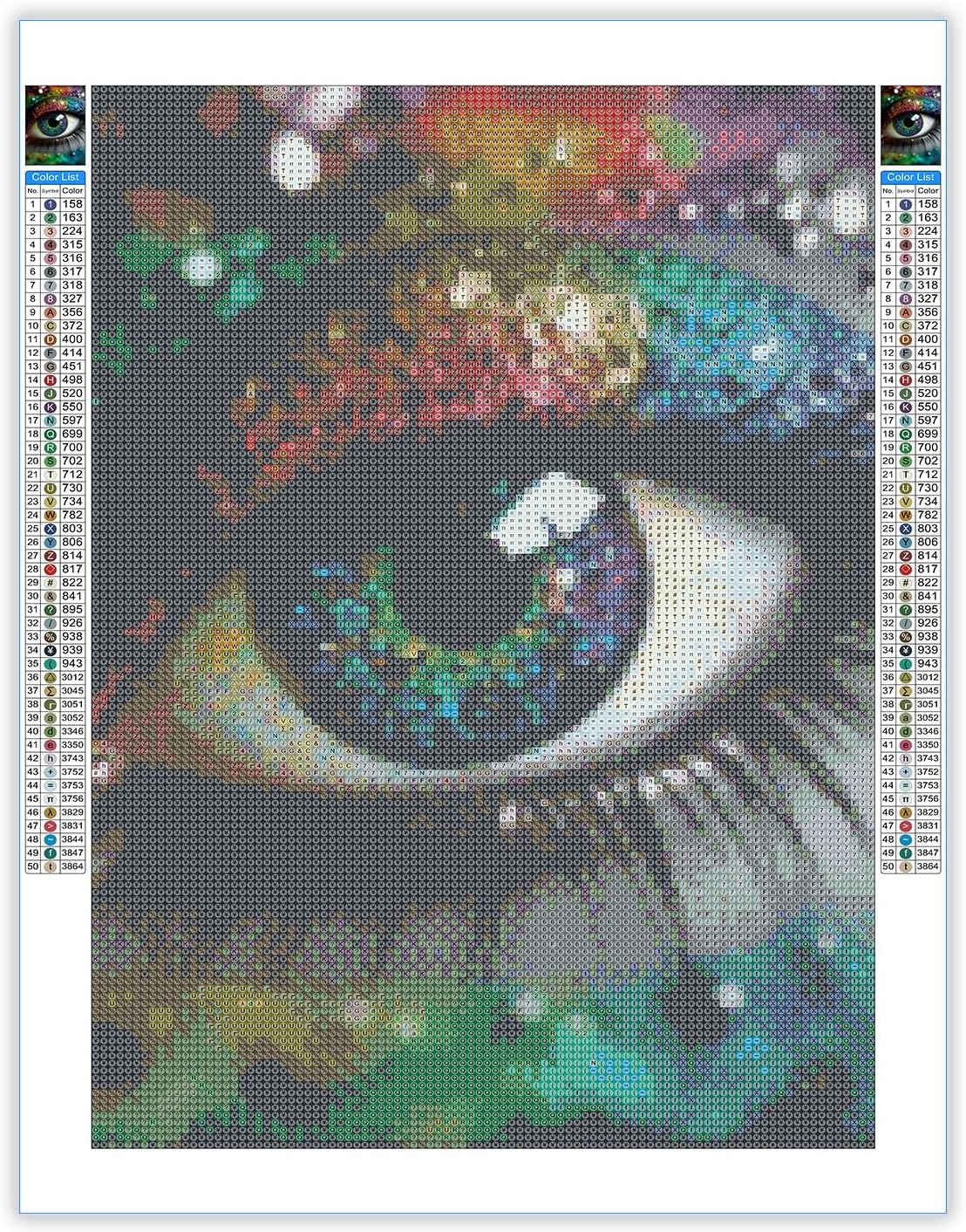 Kit de pintura de diamantes para ojos, kit de arte de diamantes para adultos, 5D encantadores puntos de diamante redondo para la interferencia de