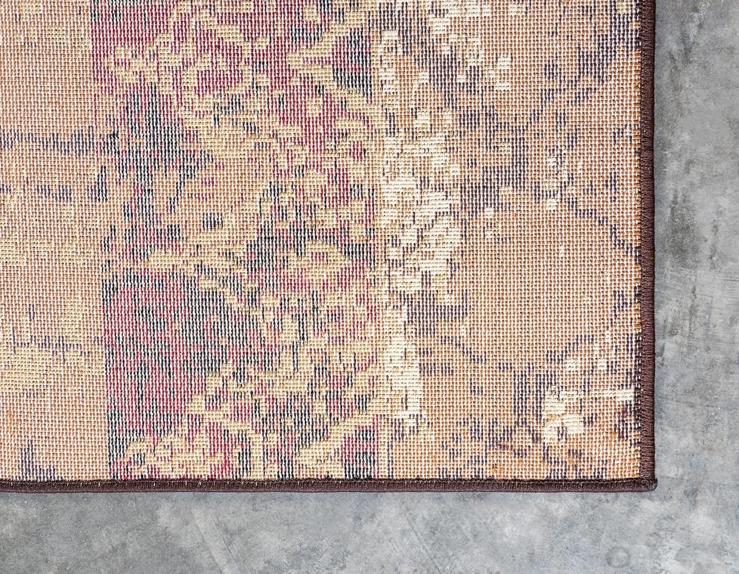 Unique Loom Barista Collection – Alfombra moderna a cuadros, contemporánea, multicapas, Polipropileno, BeigeMarrón