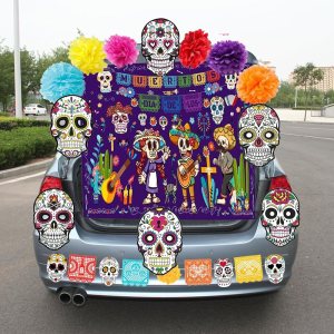 Kit de decoración de Halloween para tronco o golosina para auto, decoración de fiesta de Halloween al aire libre, Día de los Muertos, decoración de Kit de decoración de Halloween para tronco o golosina para auto, decoración de fiesta de Halloween al aire libre, Día de los Muertos, decoración de