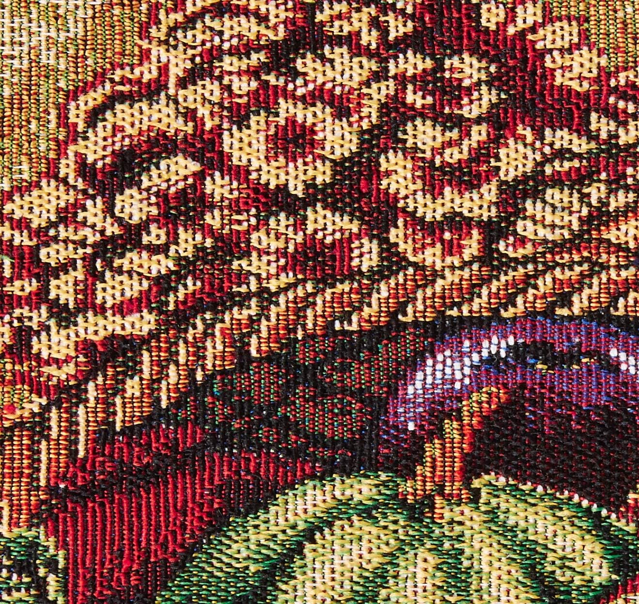 Violet Linen – Tapiz de lino para cosecha de otoño, Acción de Gracias, hojas de otoño, girasoles, frutas, calabazas, tapiz tejido de algodón de