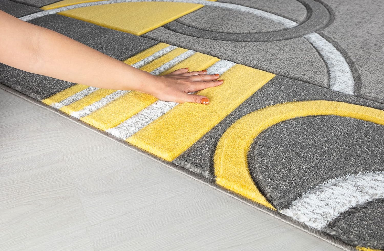 GLORY RUGS Alfombra de área moderna, suave, tallada a mano, contemporánea, con textura esponjosa de primera calidad para interiores sala de estar,