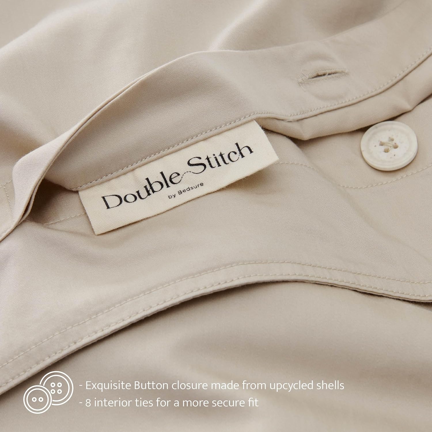 Double Stitch by Bedsure Juego de funda de edredón de algodón Tencel, Ganador del premio Good Housekeeping Award, funda de edredón de lujo tamaño