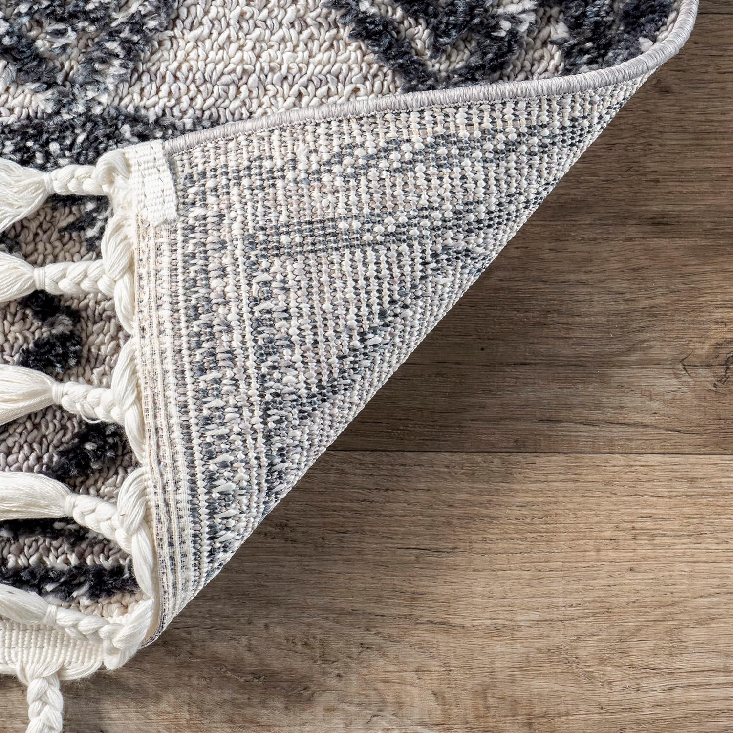 nuLOOM Ansley – Alfombra marroquí de celosía con borlas para sala de estar, guardería, habitación de los niños, dormitorio, geométrico, acogedor,