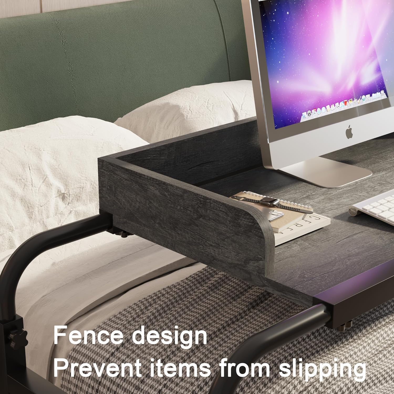 Mesa para colocar sobre la cama con ruedas, escritorio sobre la cama, mesa de cama tamaño King, mesa para computadora portátil, mesa sobre la cama