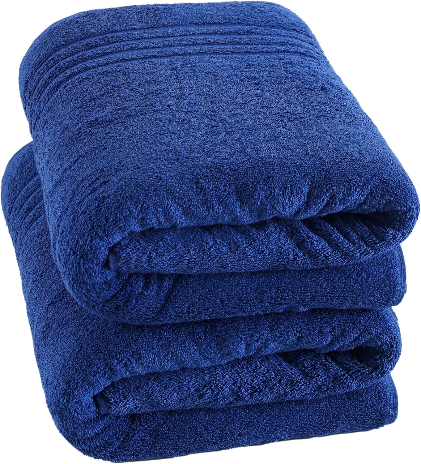 Hammam Linen – Paquete de 2 toallas de baño muy grandes de 89 x 177.5 cm, suaves y absorbentes, 100 % algodón de calidad prémium (color azul marino)