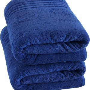 Hammam Linen – Paquete de 2 toallas de baño muy grandes de 89 x 177.5 cm, suaves y absorbentes, 100 % algodón de calidad prémium (color azul marino) Hammam Linen – Paquete de 2 toallas de baño muy grandes de 89 x 177.5 cm, suaves y absorbentes, 100 % algodón de calidad prémium (color azul marino)