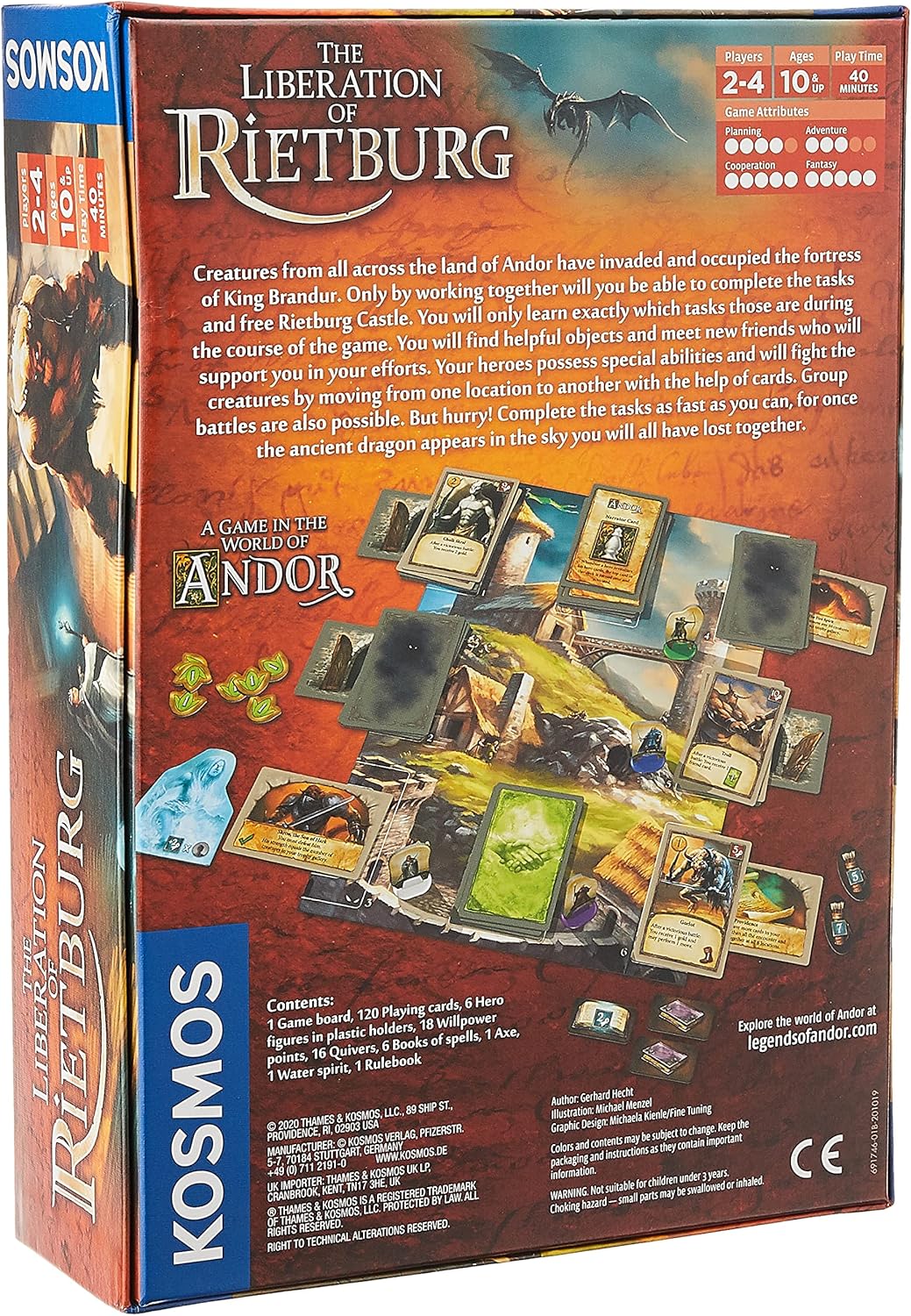 Thames & Kosmos 691746 Kosmos The Liberation of Rietburg World of Andor, Juego cooperativo, 2-4 jugadores, mayores de 10 años, marrón