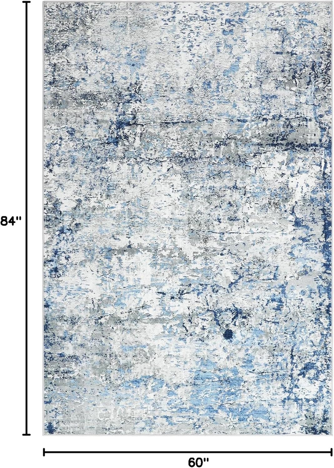 Alfombras de área de 5 x 7 pies para sala de estar, con parte trasera antideslizante, lavable, resistente a las manchas, alfombra ultrafina y grande