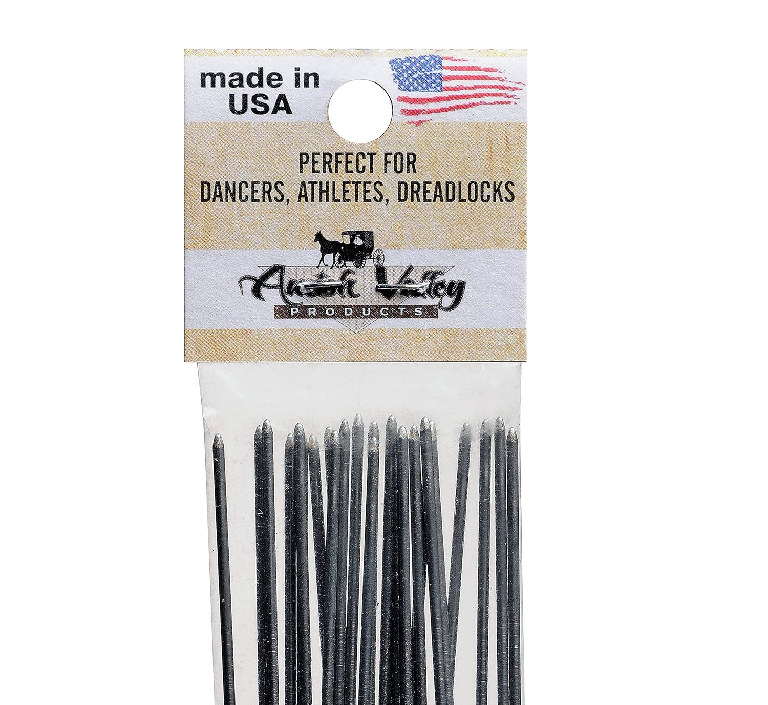 Horquillas para el cabello de 2 pulgadas rectas, 3 paquetes (36 pines) de acero inoxidable plateado, resistentes, sin enganches, hechas a mano, en