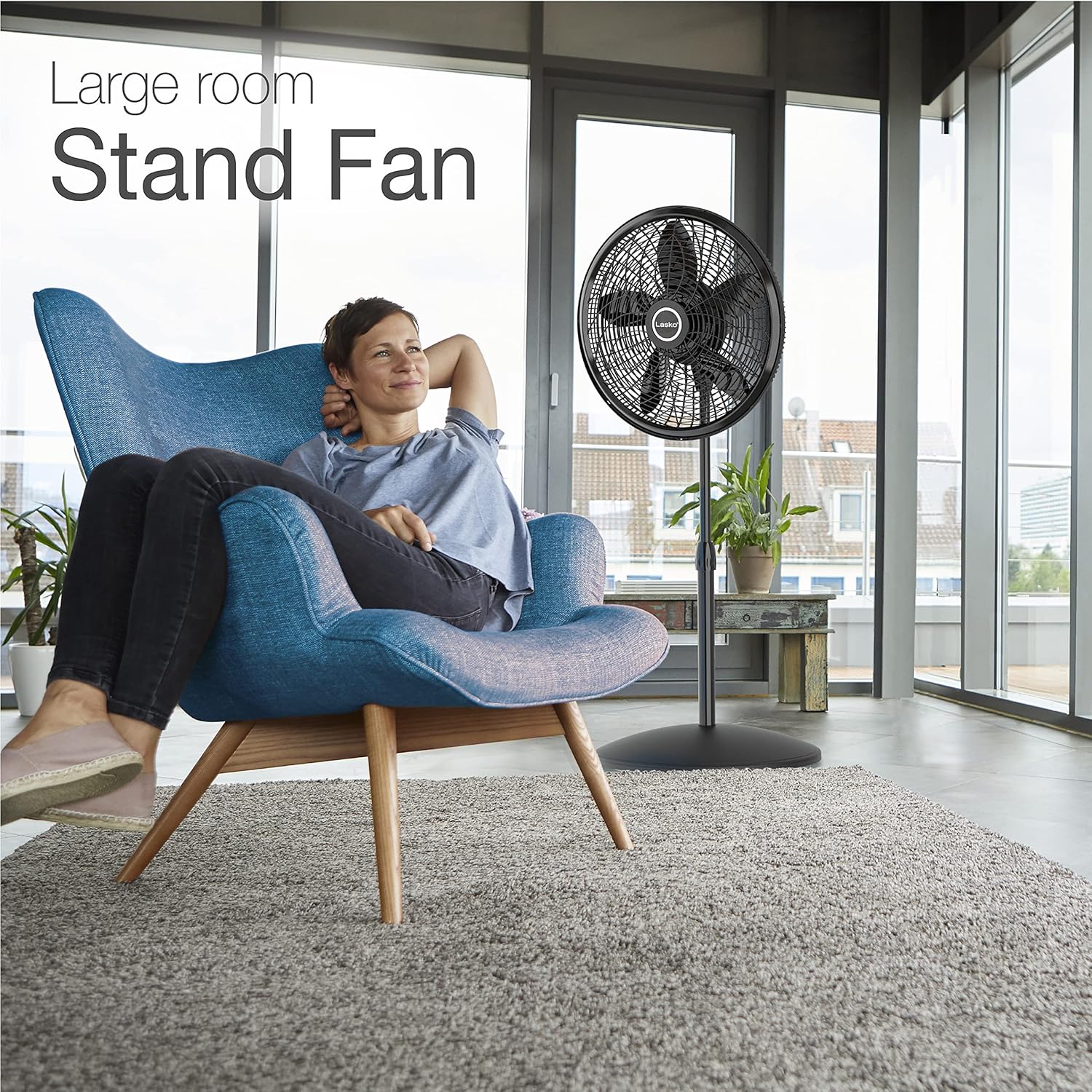 Lasko Paquete de ventilador giratorio de alta velocidad y ventilador de pedestal oscilante