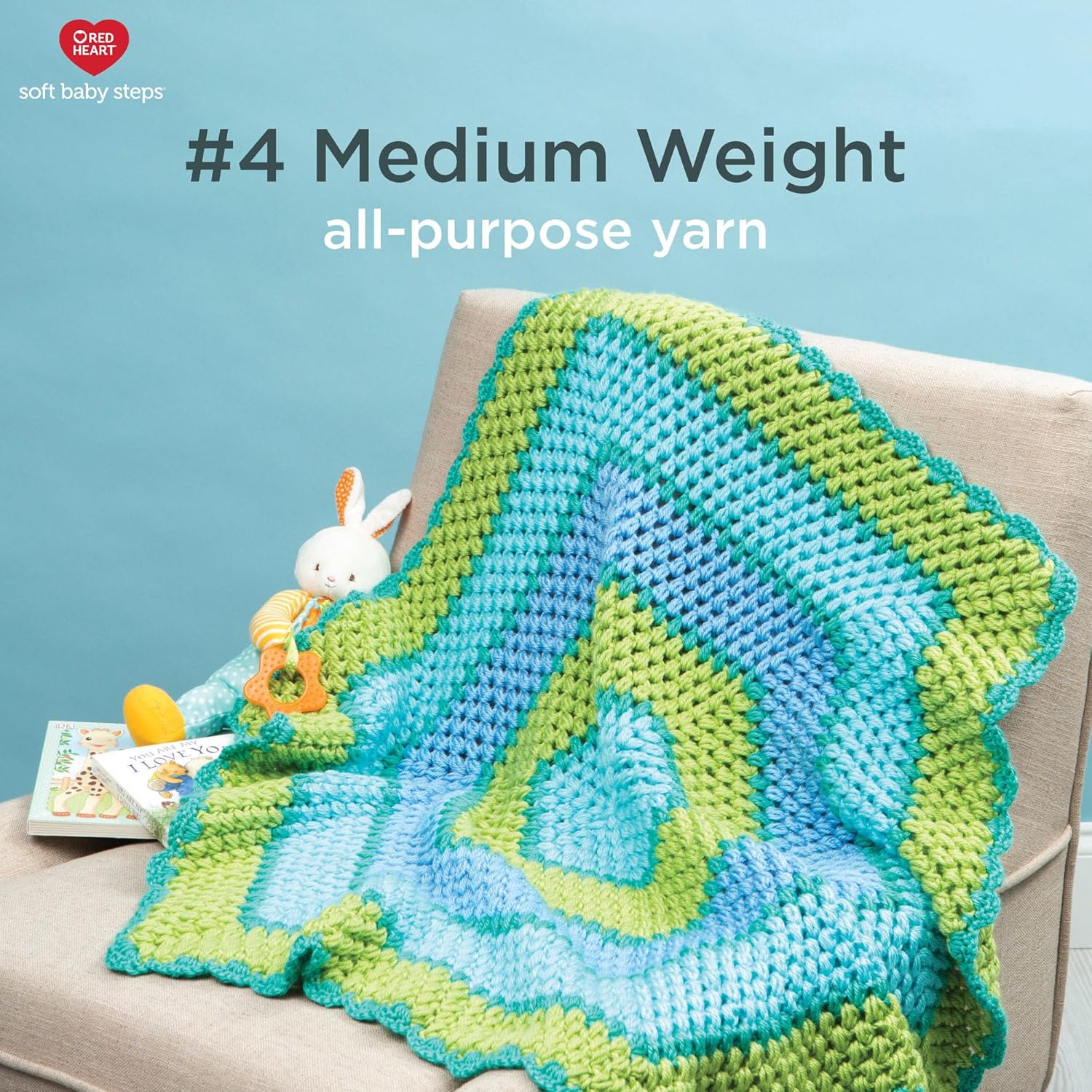 Red Heart Soft Baby Steps – Hilo de fresa, paquete de 3 unidades de 4.97 oz5 onzas, acrílico, 4 medianos (peinado), 256 yardas, tejido, ganchillo y