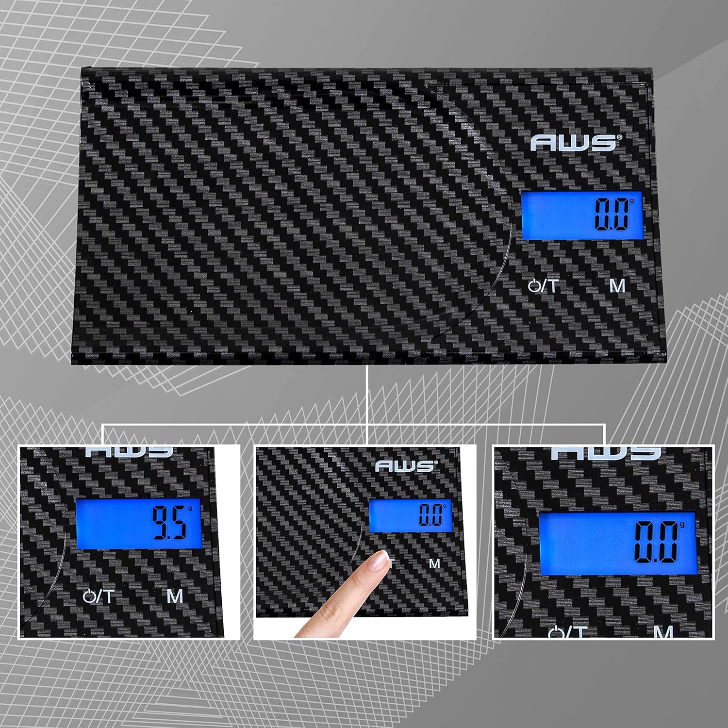 AWS – Scoop Series – Báscula digital multifuncional de bolsillo – 300 G x 0.01 G.
