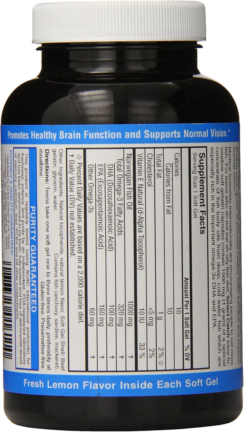 Carlson Labs Smart Catch – Aceite de pescado para adolescentes, 1000 mg, 90 cápsulas blandas