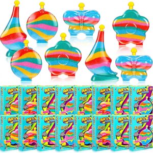 Liliful 24 Kit de actividades para crear tu propio arte y manualidades de arena, incluye botellas de arte de arena a granel, arena de colores con Liliful 24 Kit de actividades para crear tu propio arte y manualidades de arena, incluye botellas de arte de arena a granel, arena de colores con