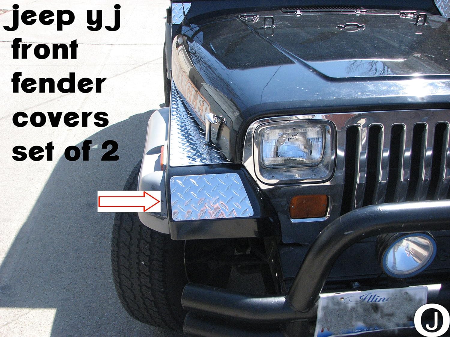 Se adapta a la cubierta del guardabarros delantero con placa de diamante Jeeep YJ