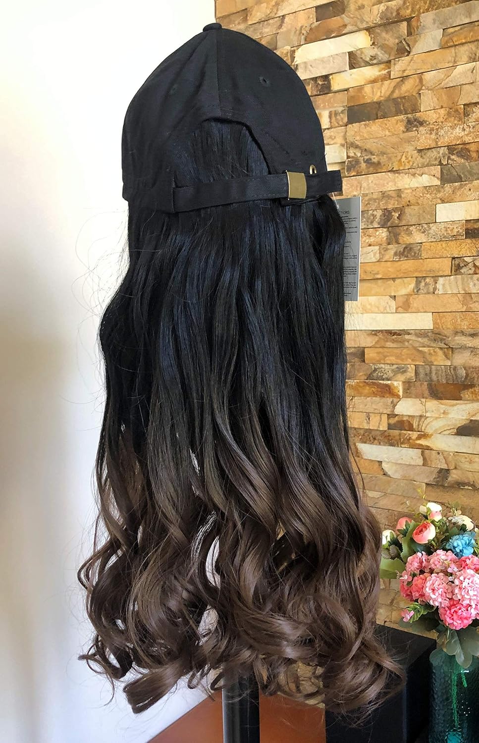 DevaLook Peluca con cabello sintético de gorra de béisbol de 20, 22 y 25 pulgadas