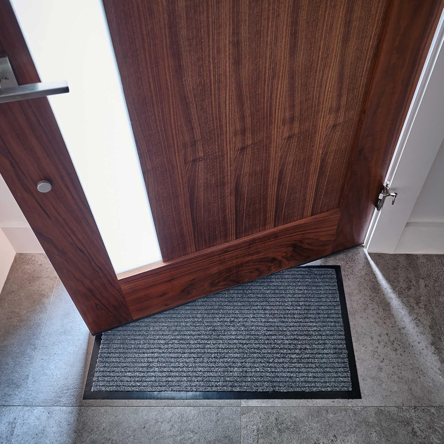 2-Pack Front Door Mat – Large 36 x 24 Welcome Indoor Outdoor Entryway Mats for Shoe Scraper, Ideal for Inside Outside High Traffic Area, Gray