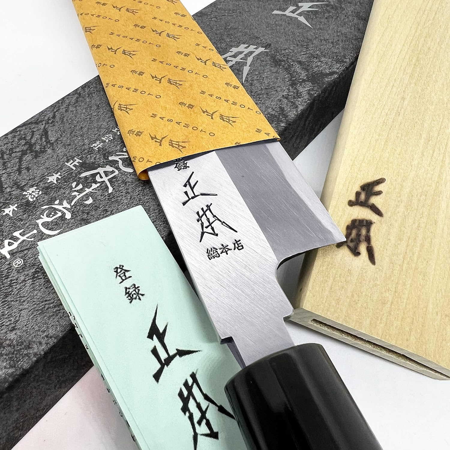 MASAMOTO KS – Cuchillo japonés Usuba con funda de 6 pulgadas HONBAZUKE Hecho en Japón, cuchillo japonés profesional para verduras, hoja de acero al