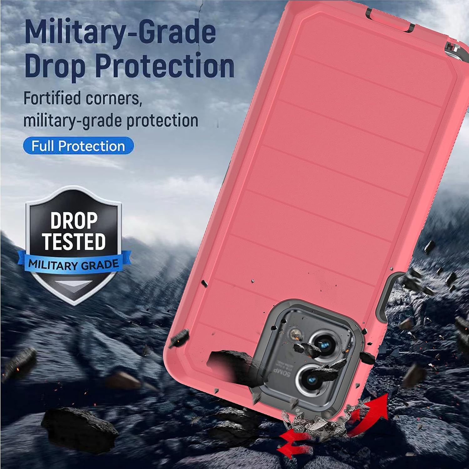 Funda para Moto G Stylus 2023 5G con protector de pantalla integrado, a prueba de caídas, duradera de 3 capas, protección contra caídas, protección
