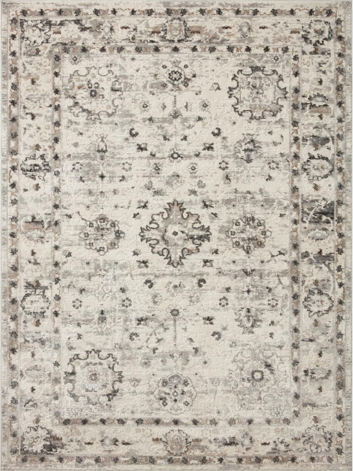 Loloi II Estelle Collection EST-01 – Alfombra de pasillo de 2 pies y 7 pulgadas x 8 pies 0 pulgadas, color marfilpiedra
