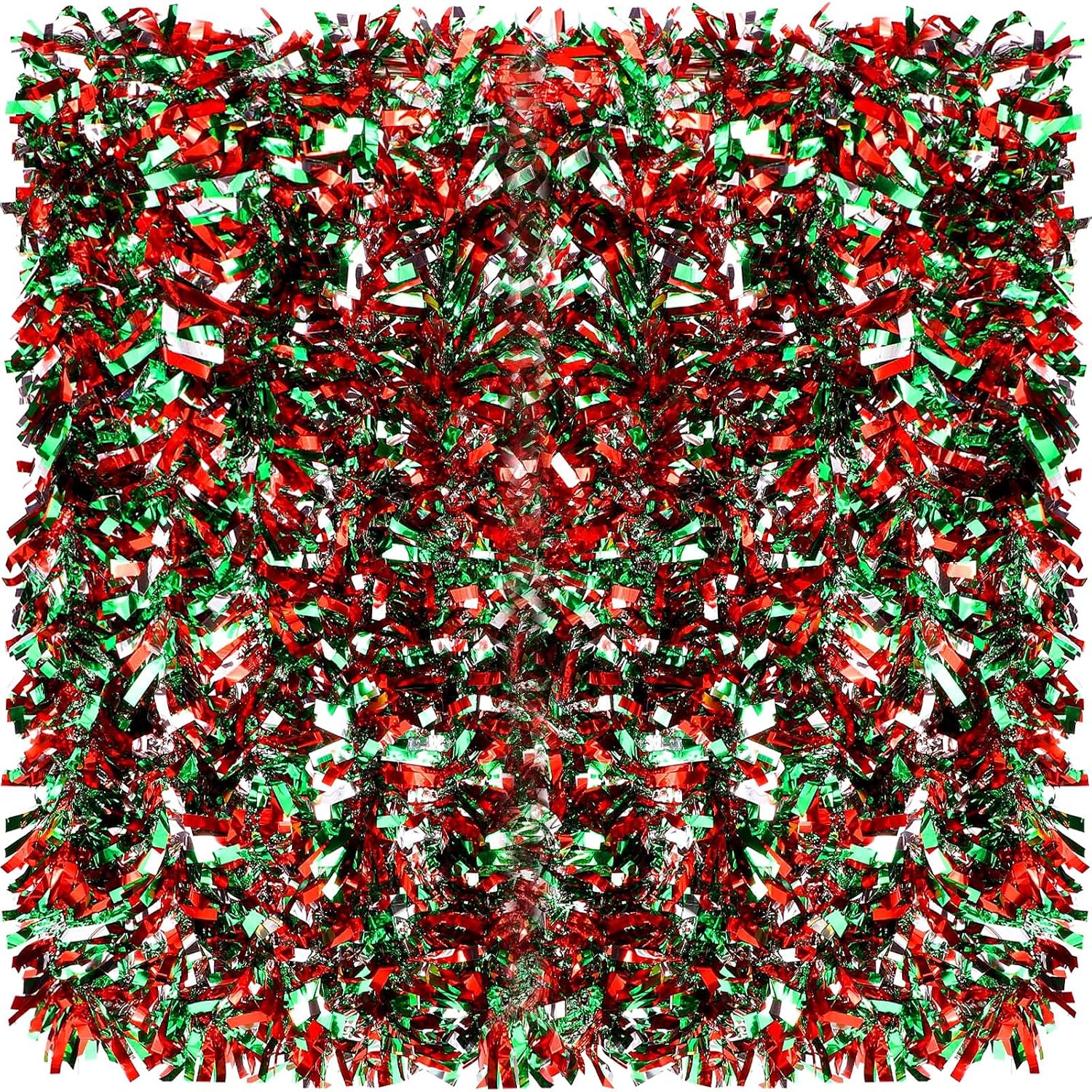 Guirnalda de oropel de Navidad de 200 pies, decoración de árbol de Navidad, guirnalda de oropel con brillantina, guirnalda metálica para colgar al
