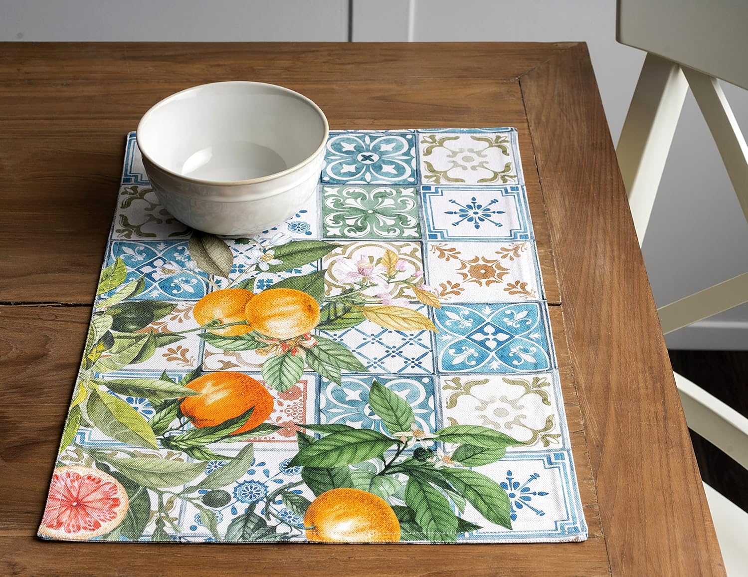 Maison d’ Hermine Juego de 4 manteles individuales de tela 100% algodón, decorativos, lavables, manteles individuales para mesa, comedor, cocina,