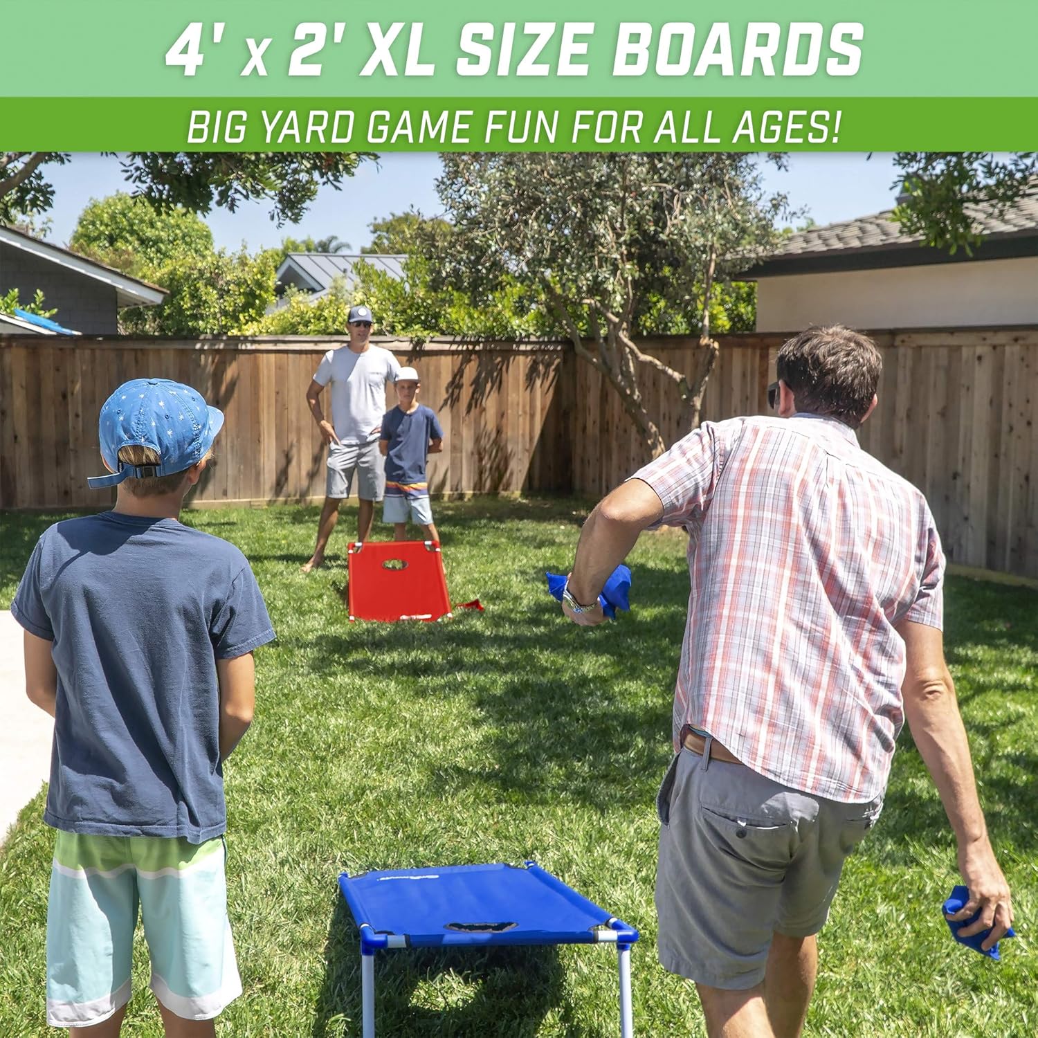 GoSports Juego de Cornhole portátil de 3 x 2 pies, juego de lanzamiento premium para niños y adultos, elige tu estilo