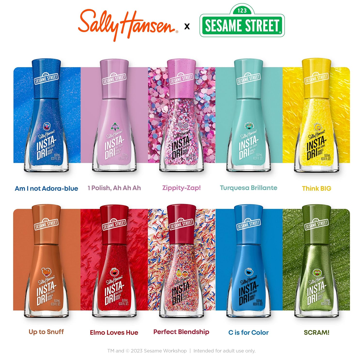 Sally Hansen Insta-Dri Sesame Street Collection Esmalte de uñas Elmo Loves Hue 0.31 fl oz
