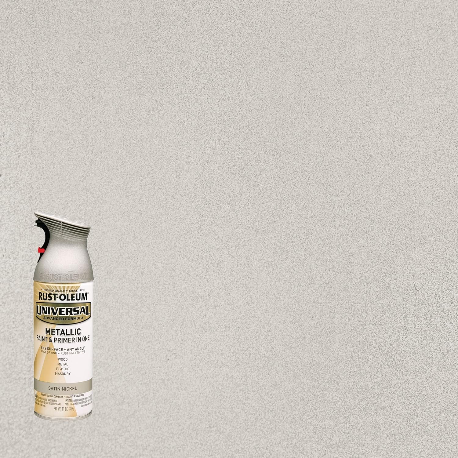 Rust-Oleum 249130 – Pintura metálica en aerosol universal para todas las superficies, 11 oz, níquel satinado