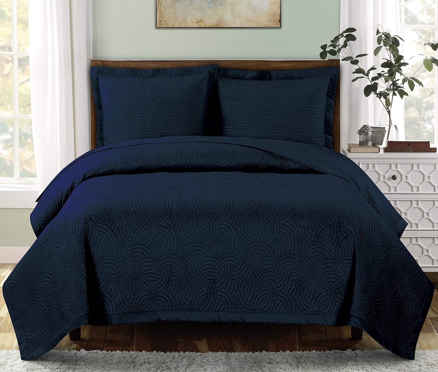Royal Hotel Bedding Emerson Royal Hotel – Juego de 2 cubrecama tamaño individual e individual XL, estampado de microfibra de lujo en relieve