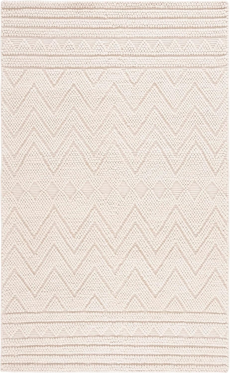 SAFAVIEH Natura Collection – Alfombra de área de 8 x 10 pies, color beige claro, hecha a mano, mezcla de lana rústica estilo bohemio, ideal para