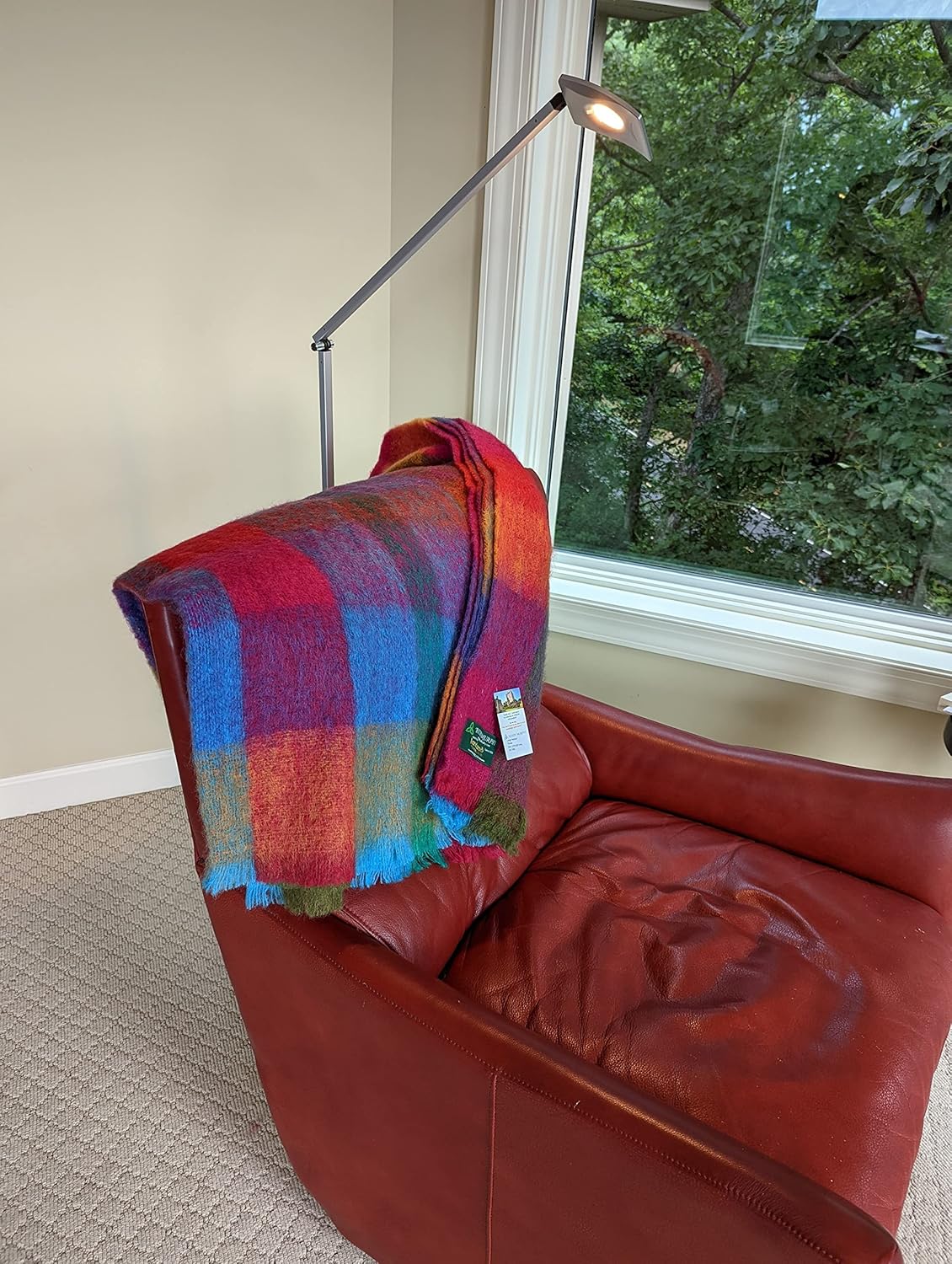 Manta de lana y mohair de angora irlandés genuina de Irlanda, 72 x 54 pulgadas, estilo celta tradicional, sensación y calidez supersuaves, cuadros