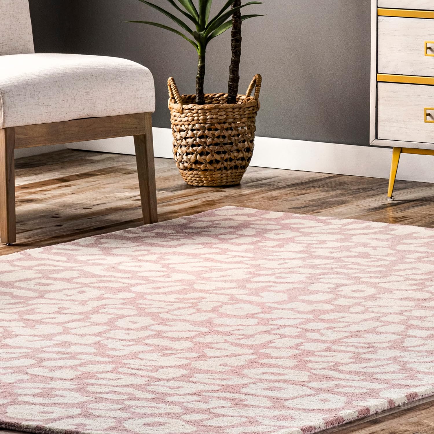 nuLOOM Rorie – Alfombra de lana con estampado de leopardo, 2 x 8 pies, color melocotón