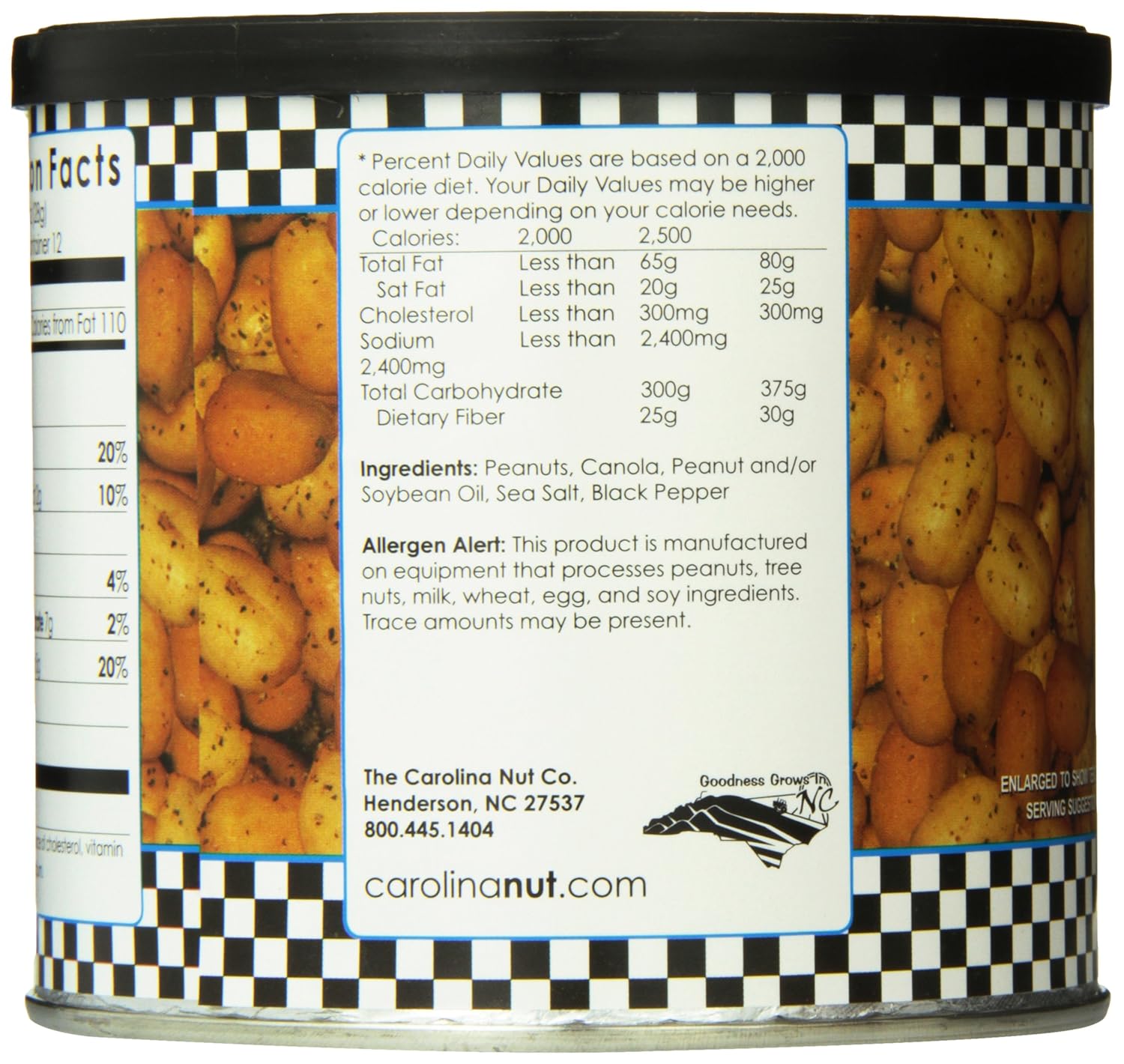 The Carolina Nut Company Peanuts, sal marina y pimienta, 12 onzas