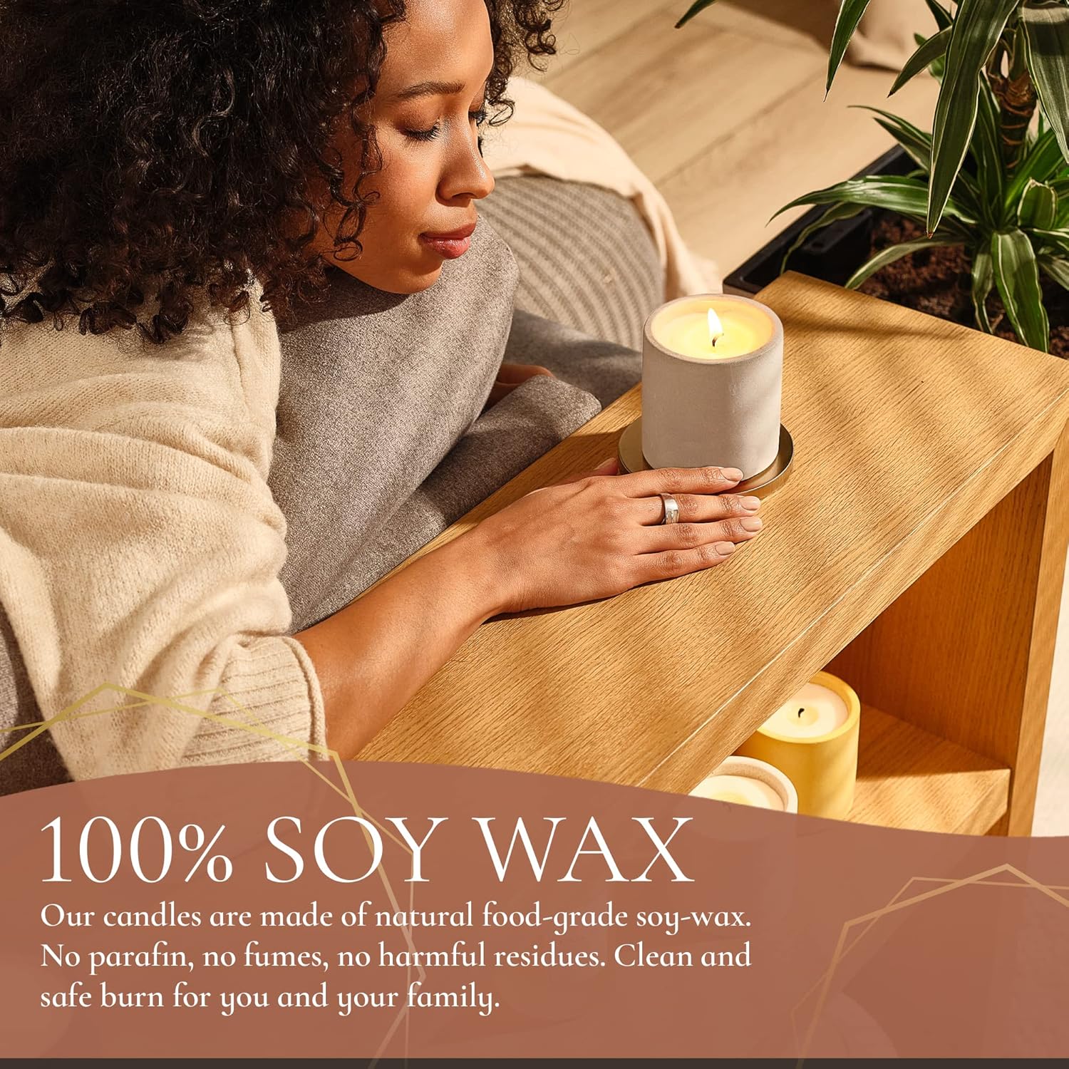 Velas perfumadas para el hogar, vela perfumada de aromaterapia para mujeres, vela de soja totalmente natural no tóxica, regalo en tarro de hormigón,